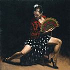 Flamenco Dancer Canvas Paintings - sevillana